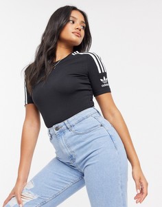 Черно-белая футболка adidas Originals-Черный