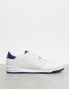 Кроссовки белого/серого/темно-синего цвета adidas Originals Continental 80-Белый