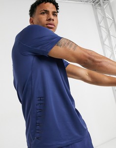 Футболка цвета индиго с 3 полосками adidas Training HEAT.RDY-Синий