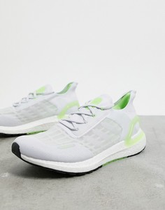 Серо-бело-зеленые кроссовки adidas Ultraboost S.RDY-Серый