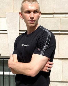 Черная футболка с отделкой кантом с логотипом Champion-Черный