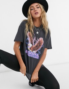Черная футболка с принтом Topshop-Черный
