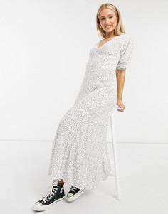 Платье макси цвета слоновой кости с пуговицами Miss Selfridge-Белый