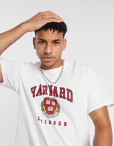 Белая футболка в стиле oversized с принтом ASOS DESIGN-Белый
