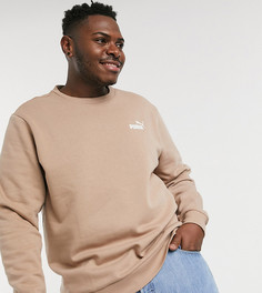 Светло-коричневый свитшот с крупным логотипом Puma Essentials