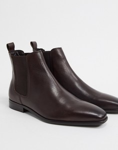 Коричневые кожаные ботинки челси River Island-Коричневый