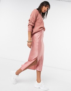 Атласная юбка миди ASOS DESIGN-Мульти