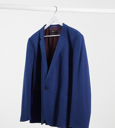 Темно-синий трикотажный супероблегающий пиджак ASOS DESIGN Plus