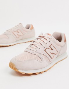 Розовые кроссовки с отделкой цвета розового золота New Balance 373-Розовый