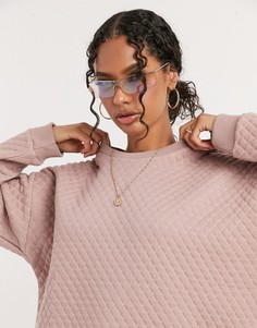 Стеганый свободный свитшот от комплекта ASOS DESIGN-Розовый