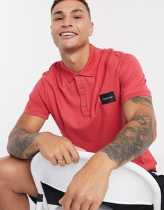 Футболка-поло из пике с логотипом Calvin Klein-Красный