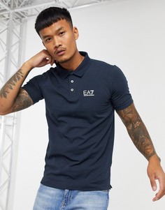 Поло темно-синего цвета с логотипом Armani EA7 Core ID-Темно-синий