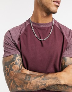 Бордовая футболка с контрастными рукавами реглан ASOS DESIGN-Мульти