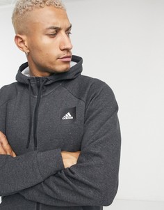 Черный меланжевый худи adidas Stadium