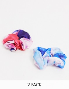 2 резинки для волос с ярким принтом тай-дай My Accessories London-Мульти