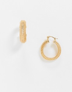 Золотистые серьги-кольца с цепочками ASOS DESIGN-Золотой