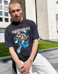 Черная футболка в стиле oversized с принтом Iron Maiden ASOS DESIGN-Черный