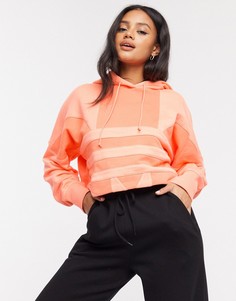Короткий коралловый худи с логотипом adidas Originals-Оранжевый