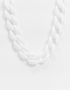 Белое ожерелье ASOS DESIGN-Белый
