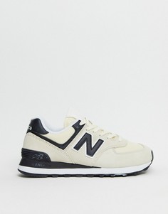 Черно-кремовые кроссовки New Balance 574-Кремовый
