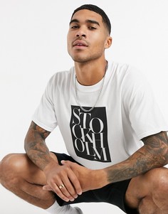 Белая футболка с принтом "Stockholm" Topman-Белый