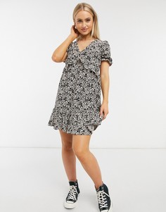 Чайное платье мини со звериным принтом Miss Selfridge-Мульти