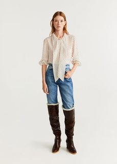 Блузка в горошек с бантом - Floc Mango