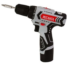 Аккумуляторная дрель-шуруповерт РЕСАНТА ДА-12-2Л 40 Н·м серый