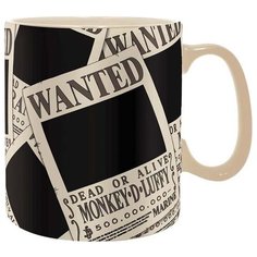 ABYstyle Кружка One Piece: Wanted 460 мл черный/бежевый