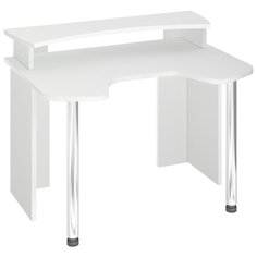 Компьютерный стол Мэрдэс Нельсон Lite СКЛ-Игр+НКИЛ, 120х90 см, цвет: хромированный каркас/белый Merdes