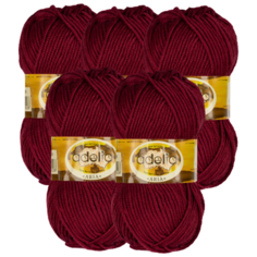Пряжа Adelia Aria, 100 % акрил, 100 г, 100 м, 5 шт., 09 бордовый