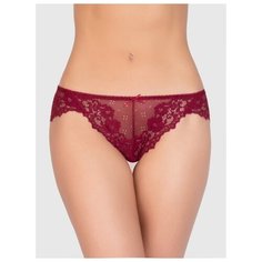 Vis-a-Vis Трусы Desideri из микросетки с кружевом, размер L, ruby