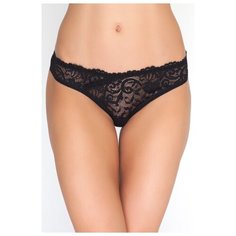 Vis-a-Vis Трусы стринги низкой посадки с кружевом, размер S, black