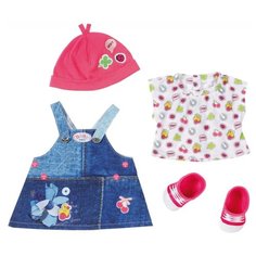Zapf Creation Джинсовая коллекция для куклы Baby Born 824498 белый/синий/розовый