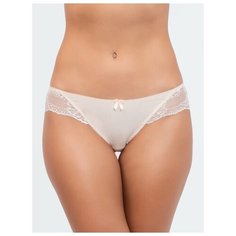 Vis-a-Vis Трусы бикини низкой посадки с кружевом, размер L, beige