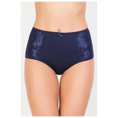 Vis-a-Vis Трусы слипы макси высокой посадки с кружевом, размер L, navy