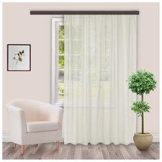 Тюль Witerra вуаль с тиснением бабочки на ленте 200х260 см молочный