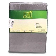 Простыня АльВиТек сатин на резинке 140 х 200 см темно-серый