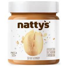 Nattys Паста арахисовая Sea Salt & Crunchy с кусочками арахиса и морской солью 525 г