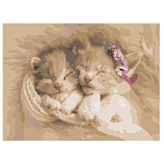 Рыжий кот Картина по номерам "Спящие котята" 30х40 см (Х-9089)