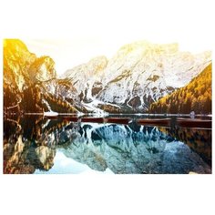 Рыжий кот Картина по номерам "Озеро у заснеженных гор" 40х50 см (Х-3678)