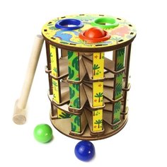 Стучалка Woodland Башенка. Динозавры зеленый/желтый