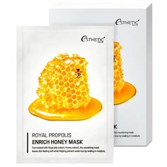 Esthetic House Тканевая маска с медом и прополисом Royal Propolis Enrich Honey Mask, 25 мл, 5 шт.