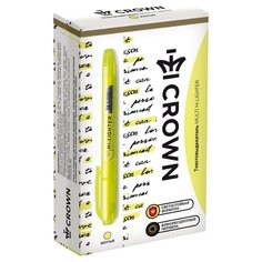 CROWN Набор текстовыделителей Multi Hi-Lighter, желтый, 12 шт (H-500)