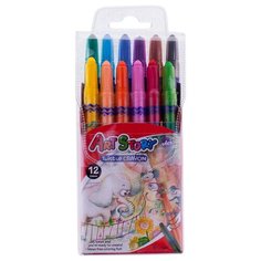 CROWN Карандаши восковые Art Story Mini 12 шт