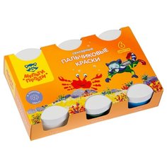 Мульти-Пульти Краски пальчиковые Морские приключения Енота сенсорные, 6 цветов (ПК_10241)