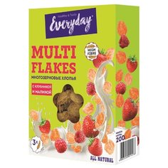 Готовый завтрак Everyday Мультизерновые хлопья с клубникой и малиной, коробка, 200 г