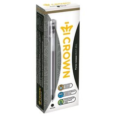 CROWN Набор гелевых ручек "Multi Jell", 0.4 мм, 12 штук, черный цвет чернил