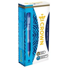 CROWN Набор гелевых ручек Jell-Belle, 0.5 мм, 12 шт, синий цвет чернил