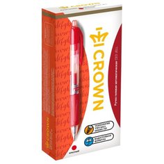 CROWN Набор гелевых ручек CEO Jell, 0.7 мм 12 штук, красный цвет чернил